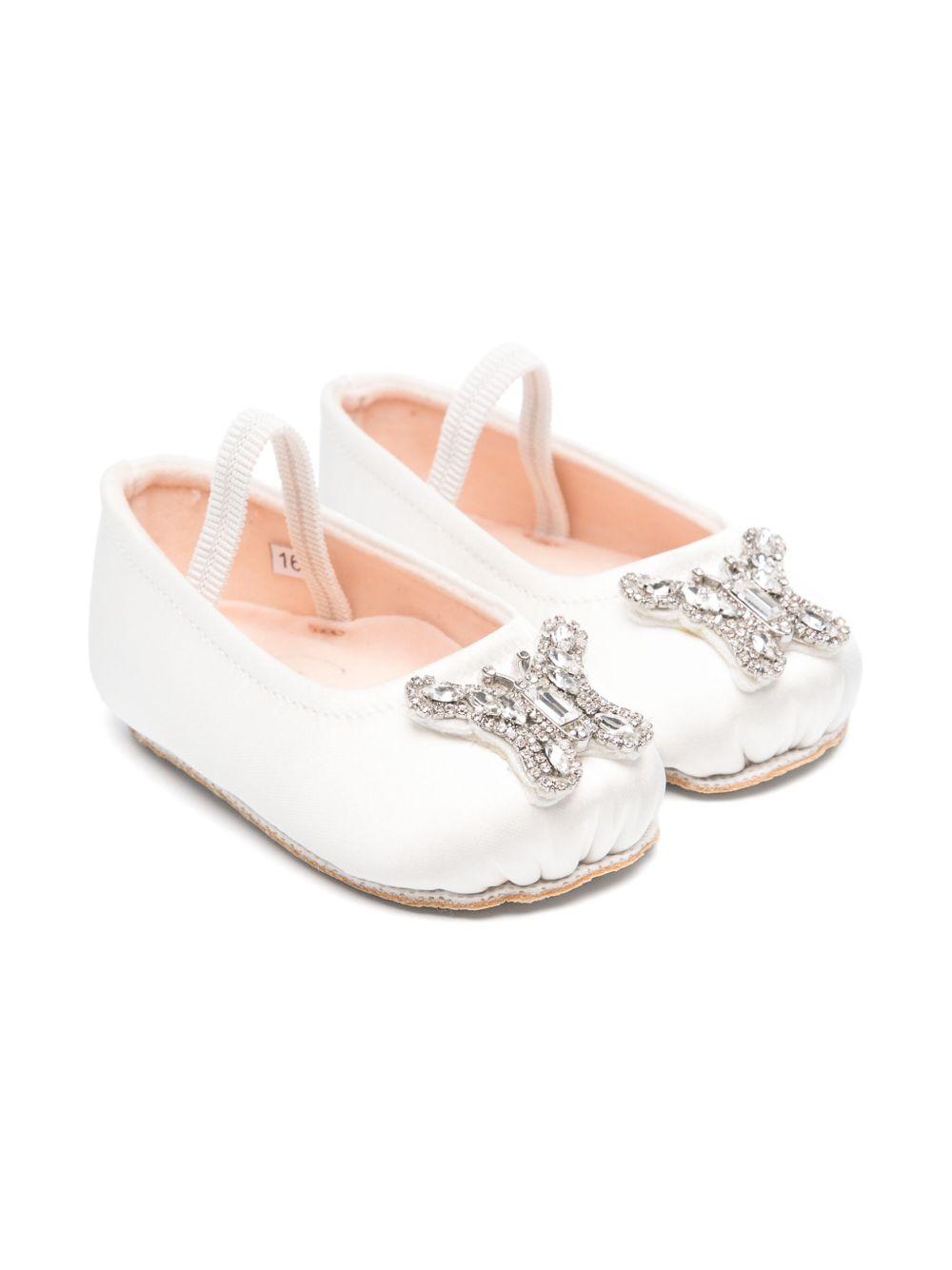 Scarpe primi passi per neonata Aruna Seth Odette bianco con decorazione in cristalli ODETTE 020 ARUNA SETH KIDS 