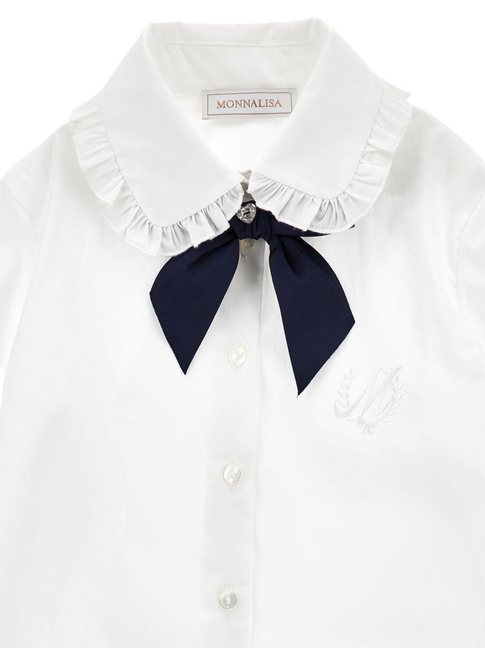 Camicia per bambina Monnalisa Kids bianca con colletto con ruches 18HANA 8153 9956 MONNALISA KIDS 