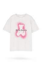 T-shirt per bambina Palm Angels Kids grigia con stampa teddy sul davanti PGAA002S26JER007 101 PALM ANGELS KIDS 