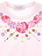 T-shirt per bambina Monnalisa rosa con stampa a fiori 11G605 7201 0090 MONNALISA KIDS 