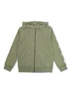 Felpa con stampa e cappuccio per bambino Golden Goose Kids verde con tasca frontale P01770P001727 35916 GOLDEN GOOSE KIDS 