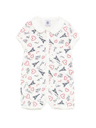 Tutina per neonati Petit Bateau bianca con stampa torre eiffel A0FES 01 PETIT BATEAU KIDS 