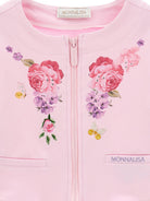 Felpa per bambina Monnalisa rosa con ricamo a fiori 19G801 7007 0090 MONNALISA KIDS 