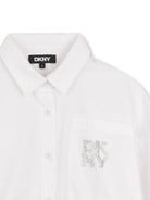 Camicia per bambina Dkny Kids bianca con logo D62567 10P DKNY KIDS 