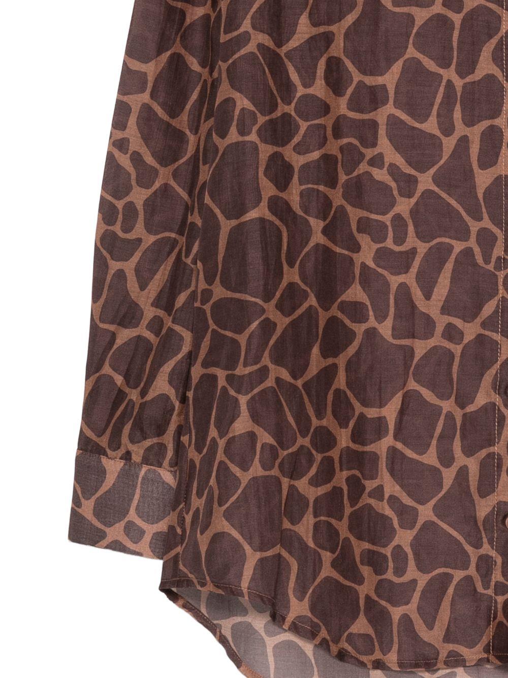 Camicia Brigitte per donna MC2 Saint Barth marrone con stampa animalier BRIG001 03498L MC2 ST. BARTH 