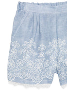 Shorts per bambina Ermanno Scervino Junior in denim con ricamo all-over Z1G414 7672 0062 ERMANNO SCERVINO KIDS 