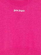 Maglione per bambina Palm Angels Kids fucsia con motivo Palm Tree PGHT001F25KNI001 323C PALM ANGELS KIDS 