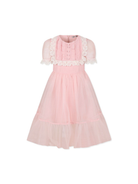 Abito in tulle con ruches per bambina Self-Portrait Kids rosa con bordo in pizzo RS25 793M P PINK SELF-PORTRAIT KIDS 