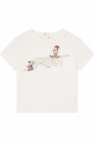 T-shirt per neonati Fendi Kids bianco con stapma grafica sul davanti BUI101 7AJ F0TU9 FENDI KIDS 