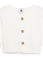 Cardigan per neonata Petit Bateau bianco con motivo a coste A0CES 13 PETIT BATEAU 