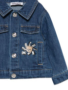 Giacca di jeans per neonati Moschino Kids denim con stampa Teddy Bear MUS035L0E34 41104 MOSCHINO KIDS 