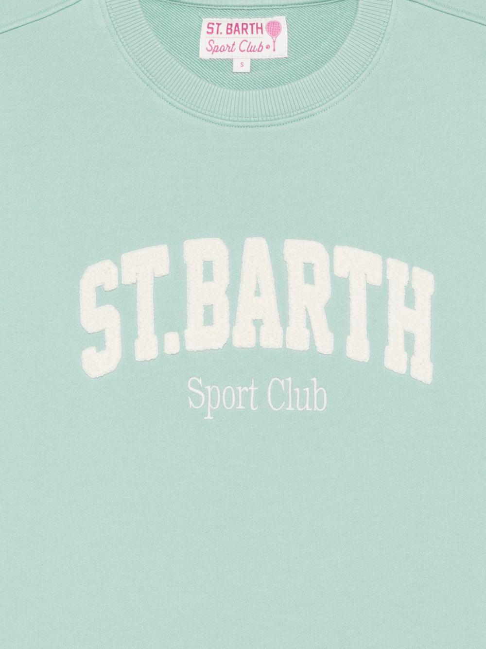 Felpa da donna MC2 Saint Barth verde con applicazione logo STD0001 01234L MC2 ST. BARTH 