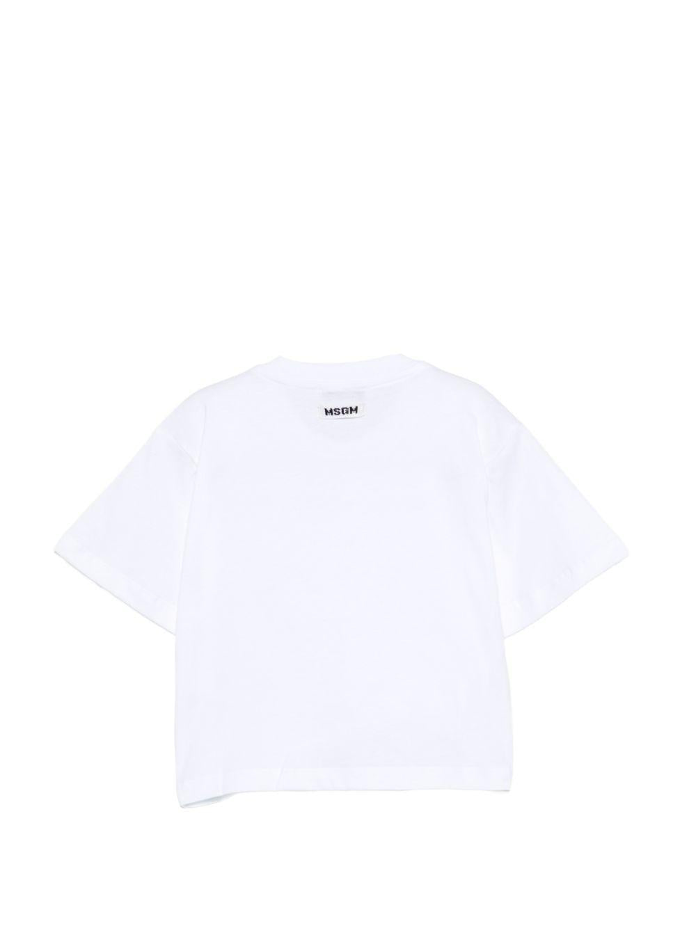 T-shirt per bambina MSGM Kids bianca con dettaglio nodo S6MSJGTH205 001 MSGM KIDS 