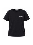 T-shirt per bambino Balmain Kids nera con logo sul davanti BY8R31 Z3672 930BC BALMAIN KIDS 