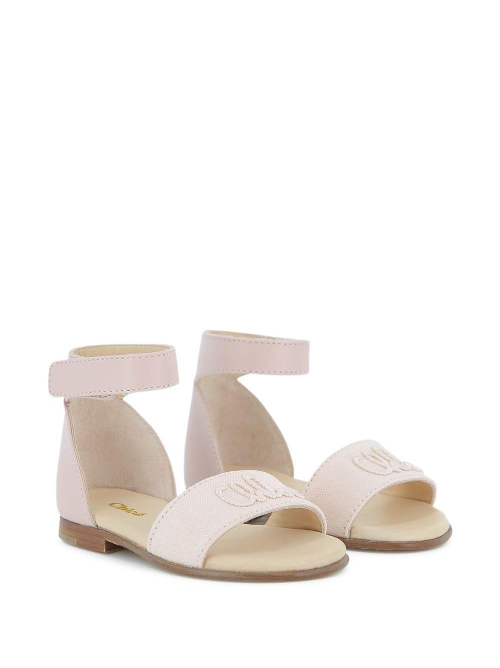 Sandali per bambina Chloé Kids rosa con ricamo C20917 46J CHLOE' KIDS 