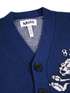 Cardigan per bambino Molo blu con design color-block 1W26K302 9757 MOLO KIDS 