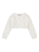 Cardigan per neonata Monnalisa bianco con dettaglio fiocco 73G800 7036 0001 MONNALISA KIDS 