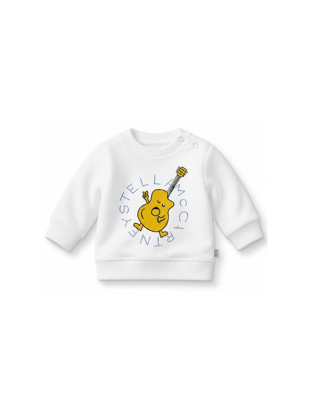Felpa per neonato Stella McCartney Kids bianco con stampa grafica sul davanti TY4500 Z0499 101 STELLA McCARTNEY KIDS 