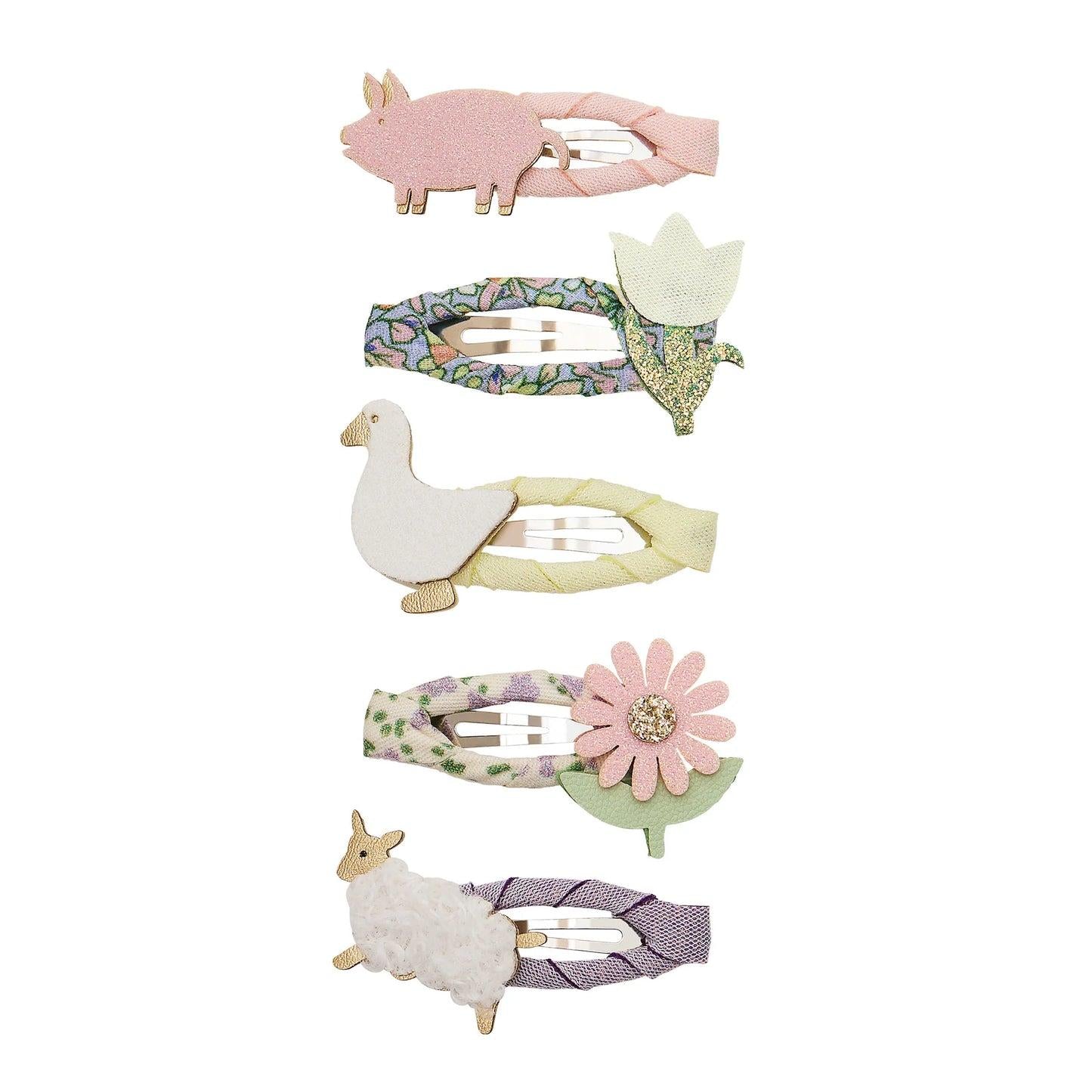 Set di cinque fermagli per bambina Mimi & Lula multicolore con fantasie diverse 182019-23 FARMYARD MIMI & LULA 