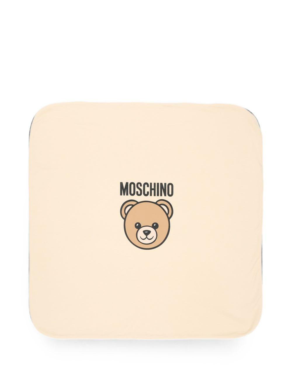 Coperta per neonati Moschino Kids beige con dettaglio Teddy Bear MUB00OLCA40 20404 MOSCHINO KIDS 