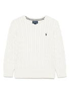 Maglione per bambino POLO RALPH LAUREN KIDS bianco a maglia intrecciata 322702674 024 Ralph Lauren kids 