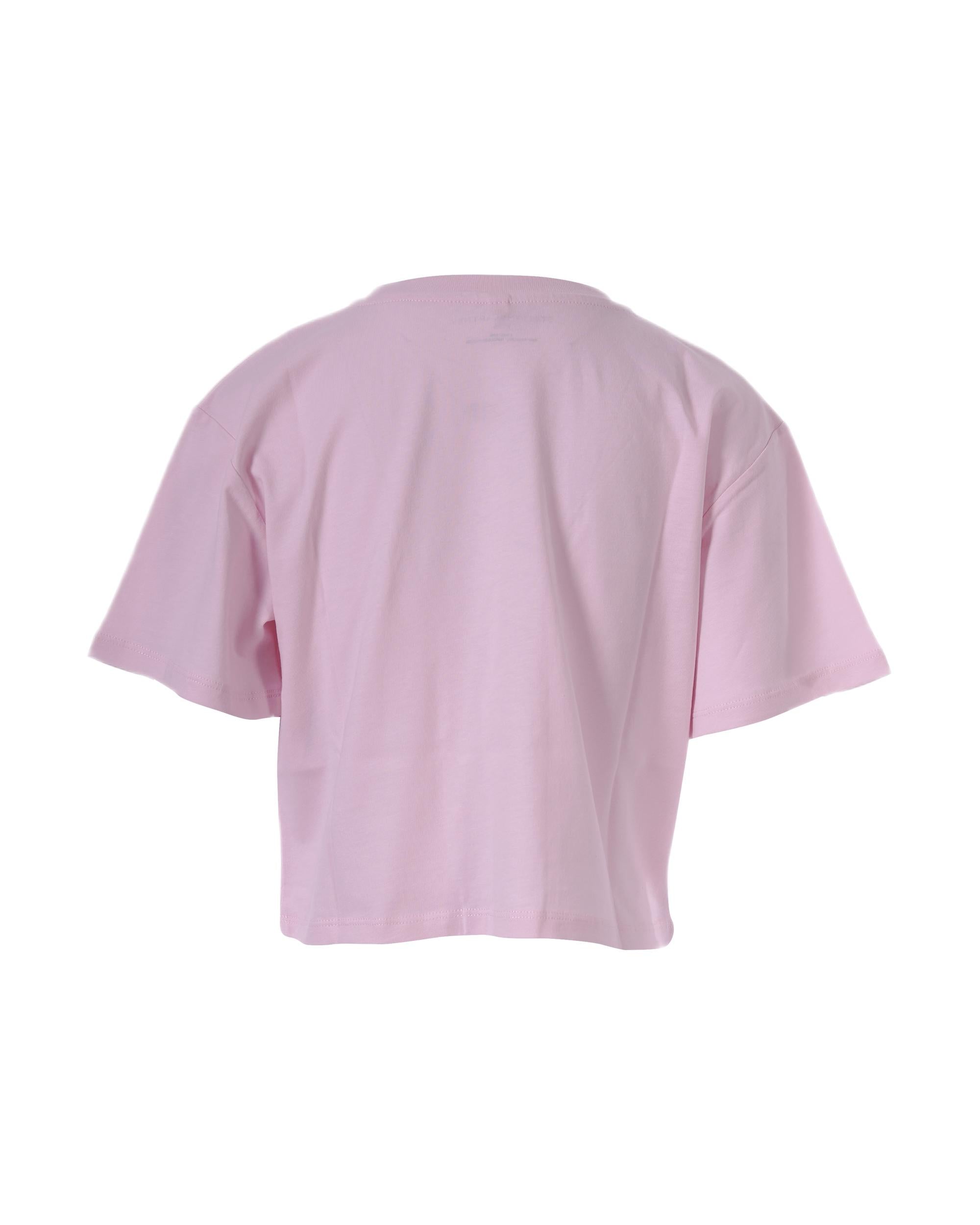 T-shirt per bambina Stella McCartney Kids rosa con logo Stella sul davanti TY8A31 Z0434 51R STELLA McCARTNEY KIDS 