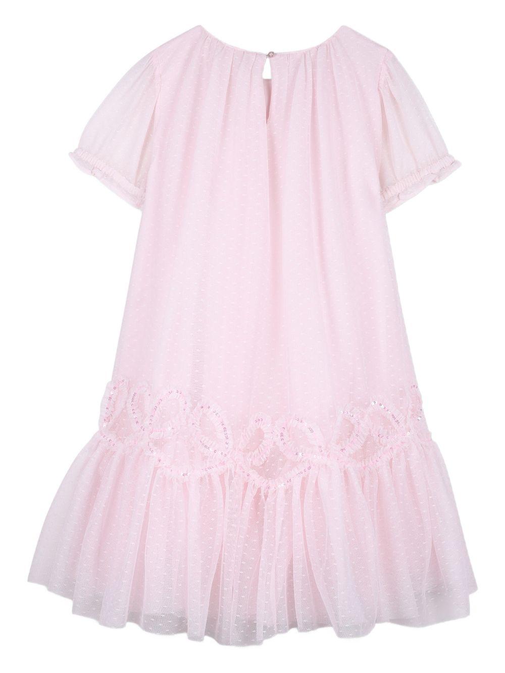 Abito per bambina Billieblush rosa con paillettes e ruches U21833 44L BILLIEBLUSH KIDS 