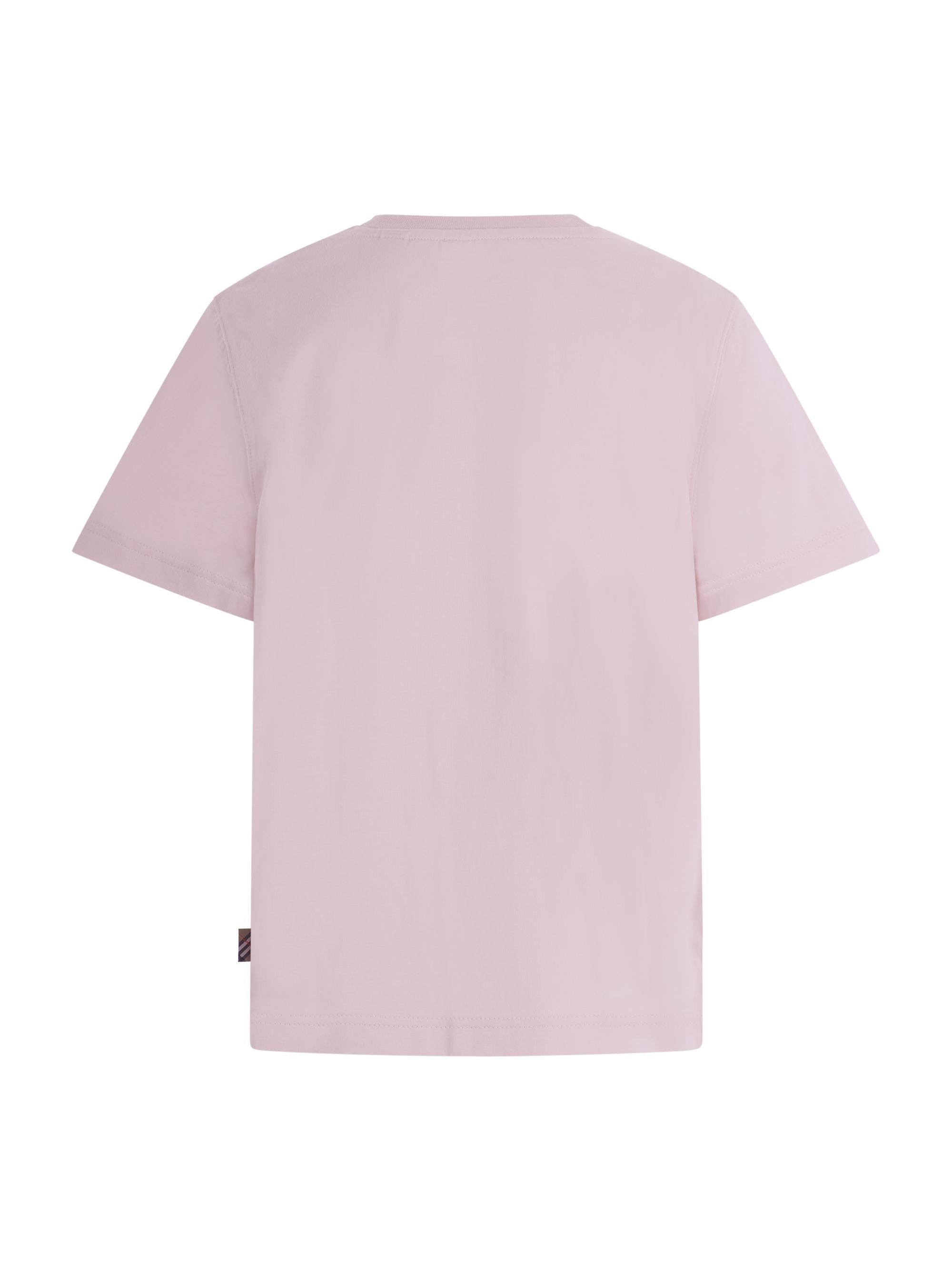 T- shirt per bambina Burberry Kids rosa con logo stampato sul davanti 8117800 A1439 BURBERRY KIDS 