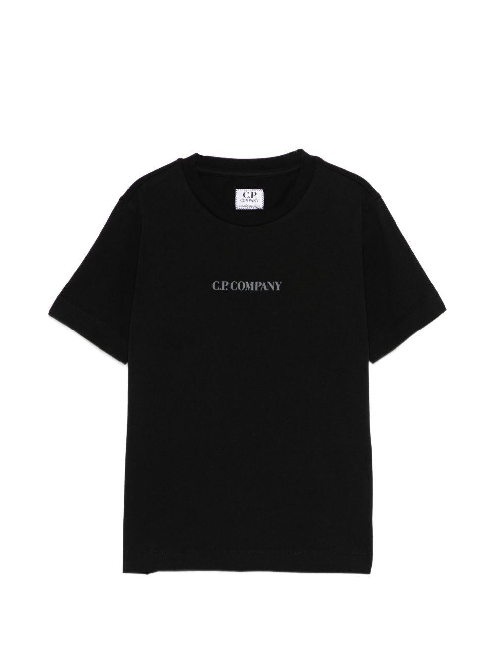 T-shirt per bambino C.P. Company Kids nera con logo sul davanti CUM00ULAA17 60100 C.P.COMPANY KIDS 