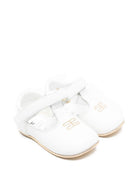 Scarpine primi passi per neonata Elisabetta Franchi La Mia Bambina bianche con ricamo logo F0A3E04601731 B093 ElISABETTA FRANCHI KIDS 