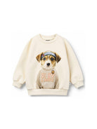 Felpa neonato Molo Kids beige con stampa grafica cane 4W26J201 5798 MOLO KIDS 