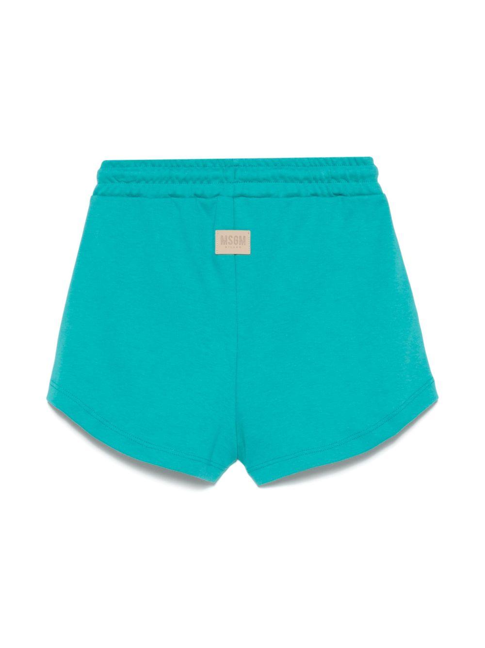 Bermuda per bambina MSGM Kids turchese con applicazione posteriore con logo S5MSJGSH176 MS012 MSGM KIDS 