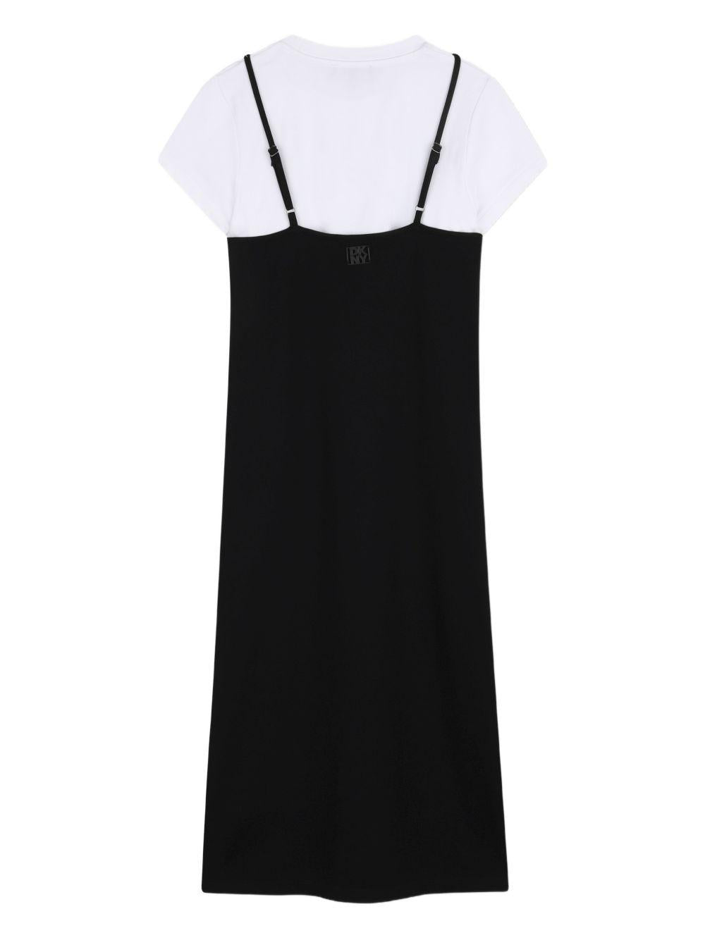 Abito per bambina DKNY Kids nero con stampa con logo D62599 09B DKNY KIDS 