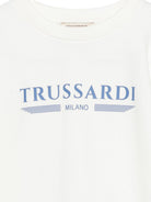Felpa per bambino TRUSSARDI JUNIOR bianca con dettaglio logo TBP26070FE OFF-WHITE TRUSSARDI KIDS 