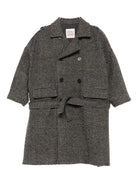 Cappotto per bambina Douuod Kids marrone con motivo a quadri DX2P50 E0232 929BG DOUUOD KIDS 