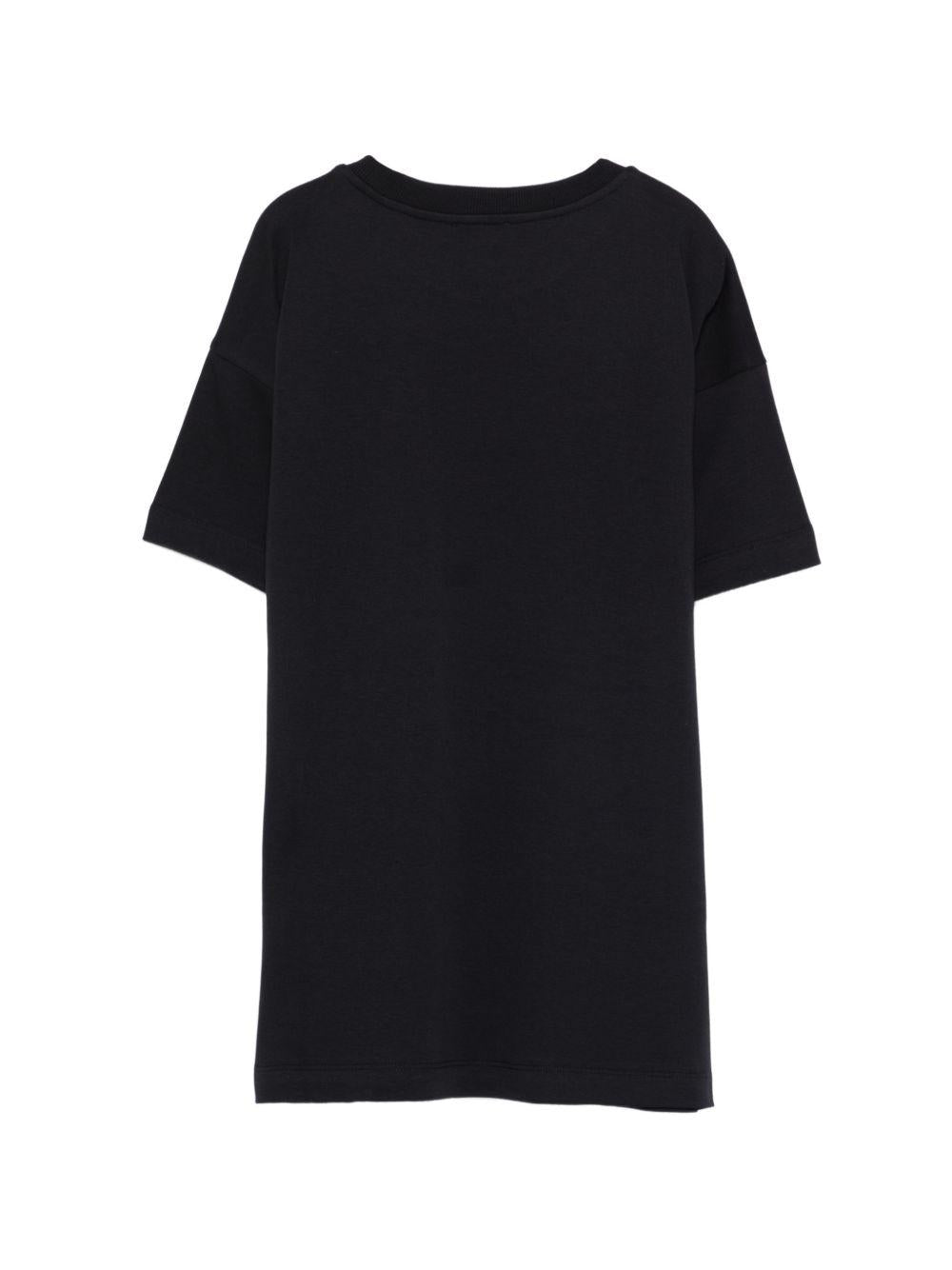 Abito per bambina Moschino Kids nero con logo sul davanti HFV0GLLAA43 60100 MOSCHINO KIDS 