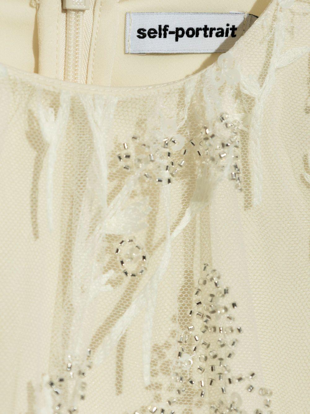 Abito per bambina Self-Portrait Kids beige con ricamo SS25-715M-C CREAM SELF-PORTRAIT KIDS 