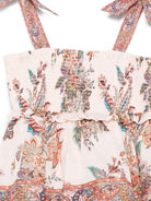 Abito per bambina ZIMMERMANN Kids Rhiannon beige con inserto con punto smock 8936DS S251 ZIMMERMANN KIDS 