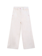Jeans per bambina Billieblush bianchi con applicazione logo U21237 243 BILLIEBLUSH 
