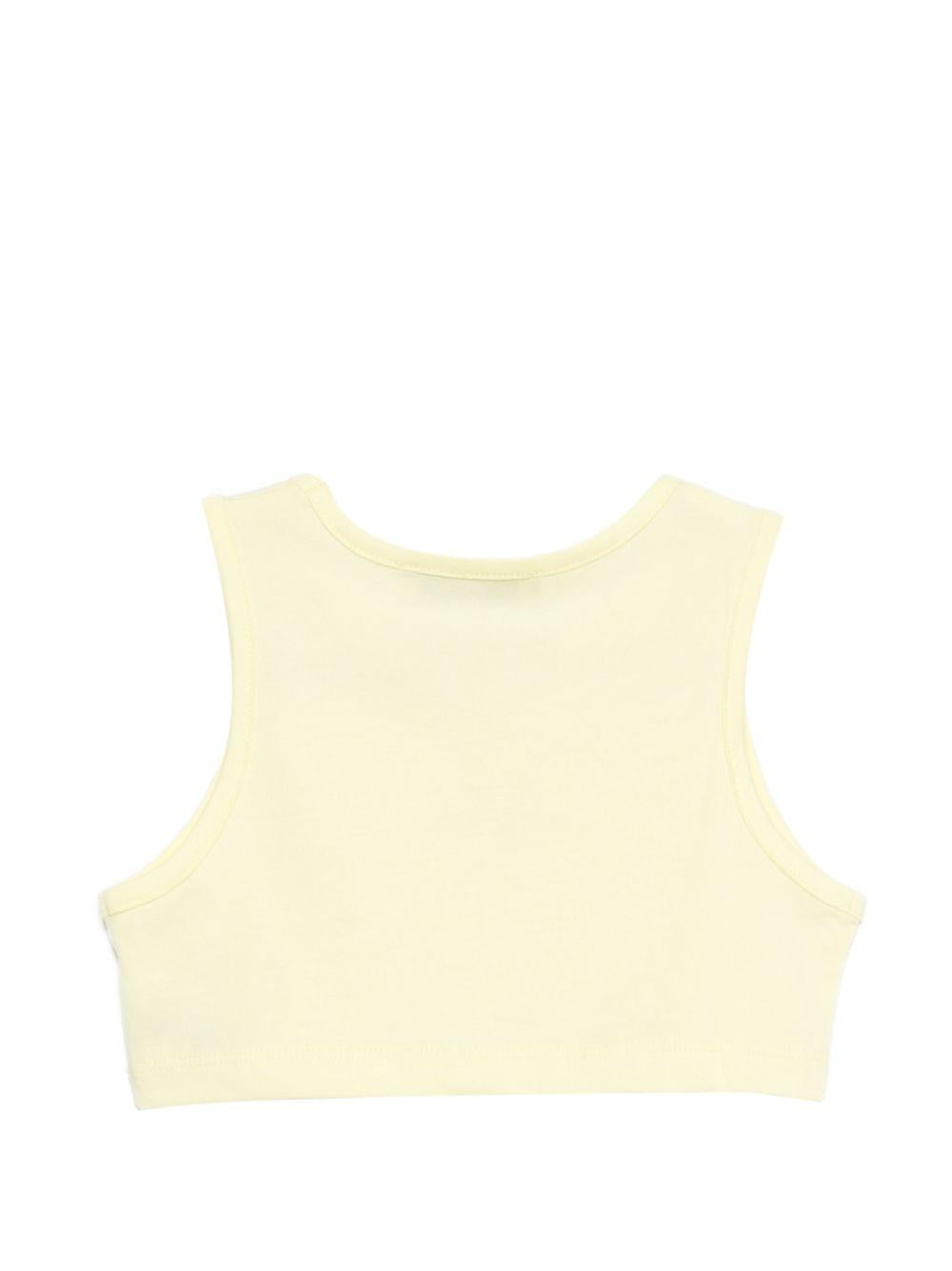 Top per bambina MSGM Kids giallo con stampa logo S6MSJGTO011 MS075 MSGM KIDS 
