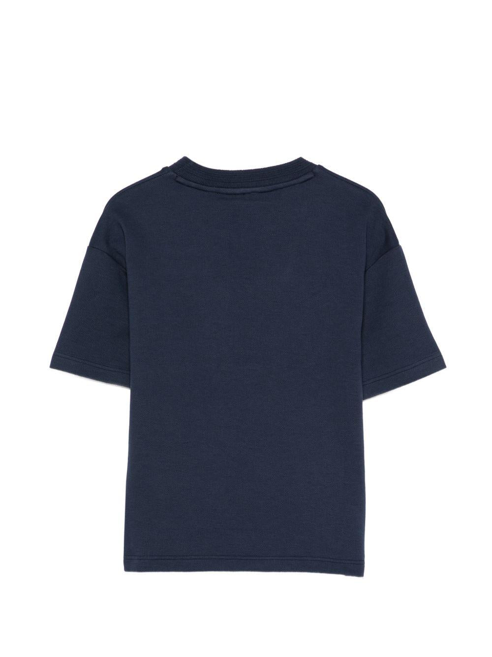 T-shirt per bambino Boss Kids blu con logo sul davanti J52990 849 BOSS KIDS 