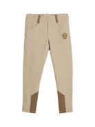 Leggings per bambina Brunello Cucinelli Kids beige con applicazione B0R24P224 C8539 BRUNELLO CUCINELLI KIDS 