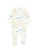 Tutina per neonato Petit Bateau bianca con stampa macchinine all-over A0FCN 01 PETIT BATEAU KIDS 