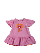 Abito per neonata Emilio Pucci Junior rosa con stampa grafica e ruches PY1041 Z3672 552AR EMILIO PUCCI KIDS 