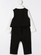 Completo tre pezzi per neonato Emporio Armani Kids bianco e nero con logo ricamato 6HH810 4N3FZ 0999 EMPORIO ARMANI KIDS 