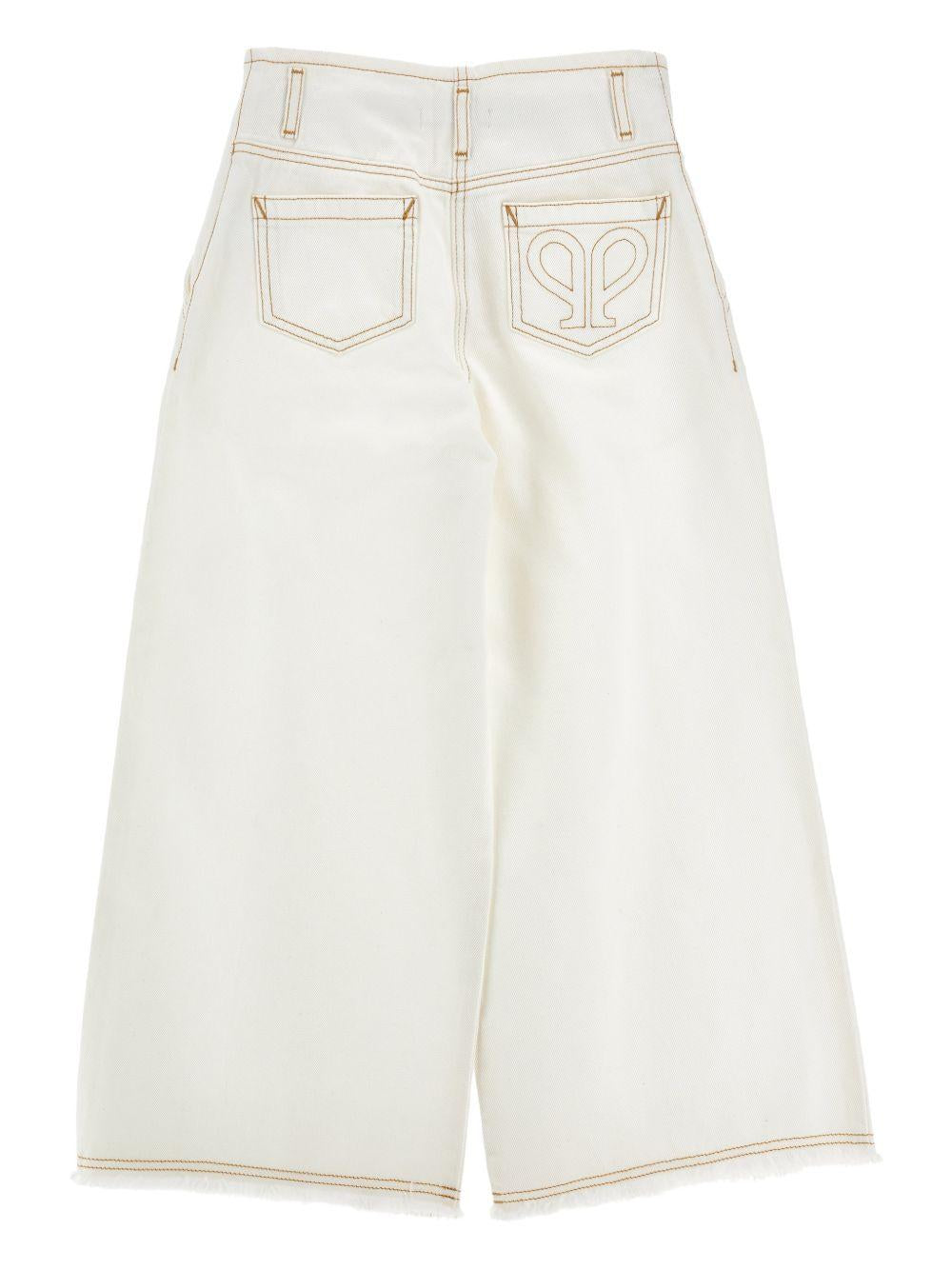 Jeans per bambina Philosophy di Lorenzo Serafini Kids bianchi con dettaglio logo I9G407 7091 0002 PHILOSOPHY KIDS 