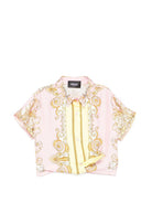Camicia per bambina Versace Kids rosa con design barocco 10185131A17228 5Y590 VERSACE KIDS 
