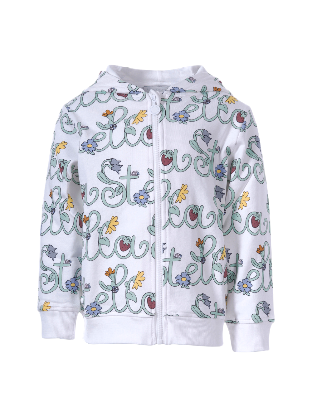 Felpa per bambina Stella McCartney Kids bianca con stampa logo floreale all-over TY4C30 Z3422 101MC STELLA McCARTNEY KIDS 