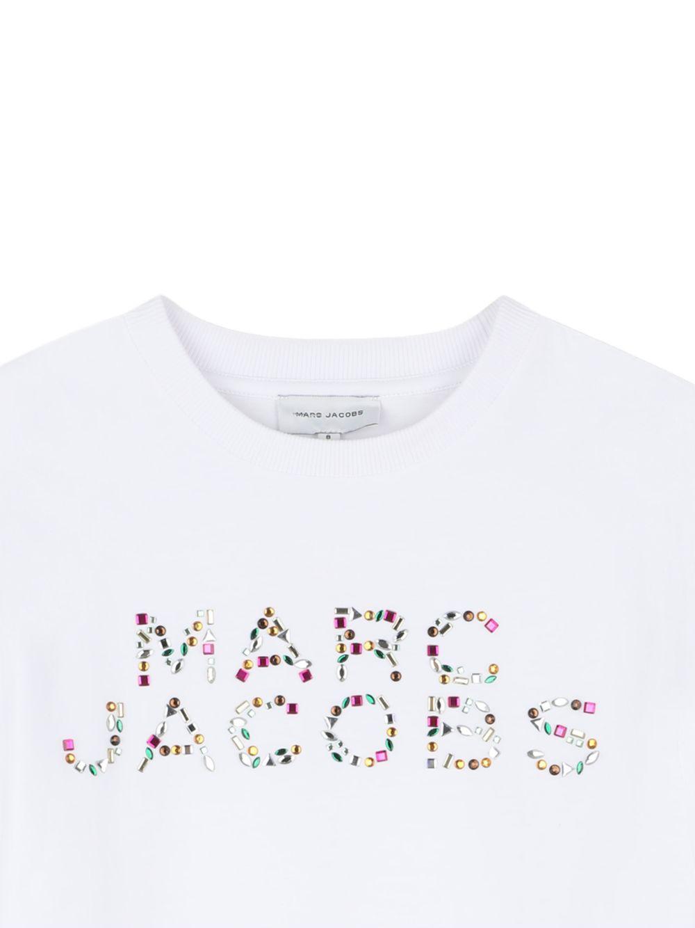 T-shirt per bambina The Marc Jacobs Kids bianca con stampa  logo W60746 10P THE MARC JACOBS KIDS 