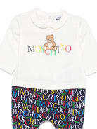 Pigiama per neonato Moschino Kids bianco con stampa Teddy MMY06ZLCA60 84804 MOSCHINO KIDS 
